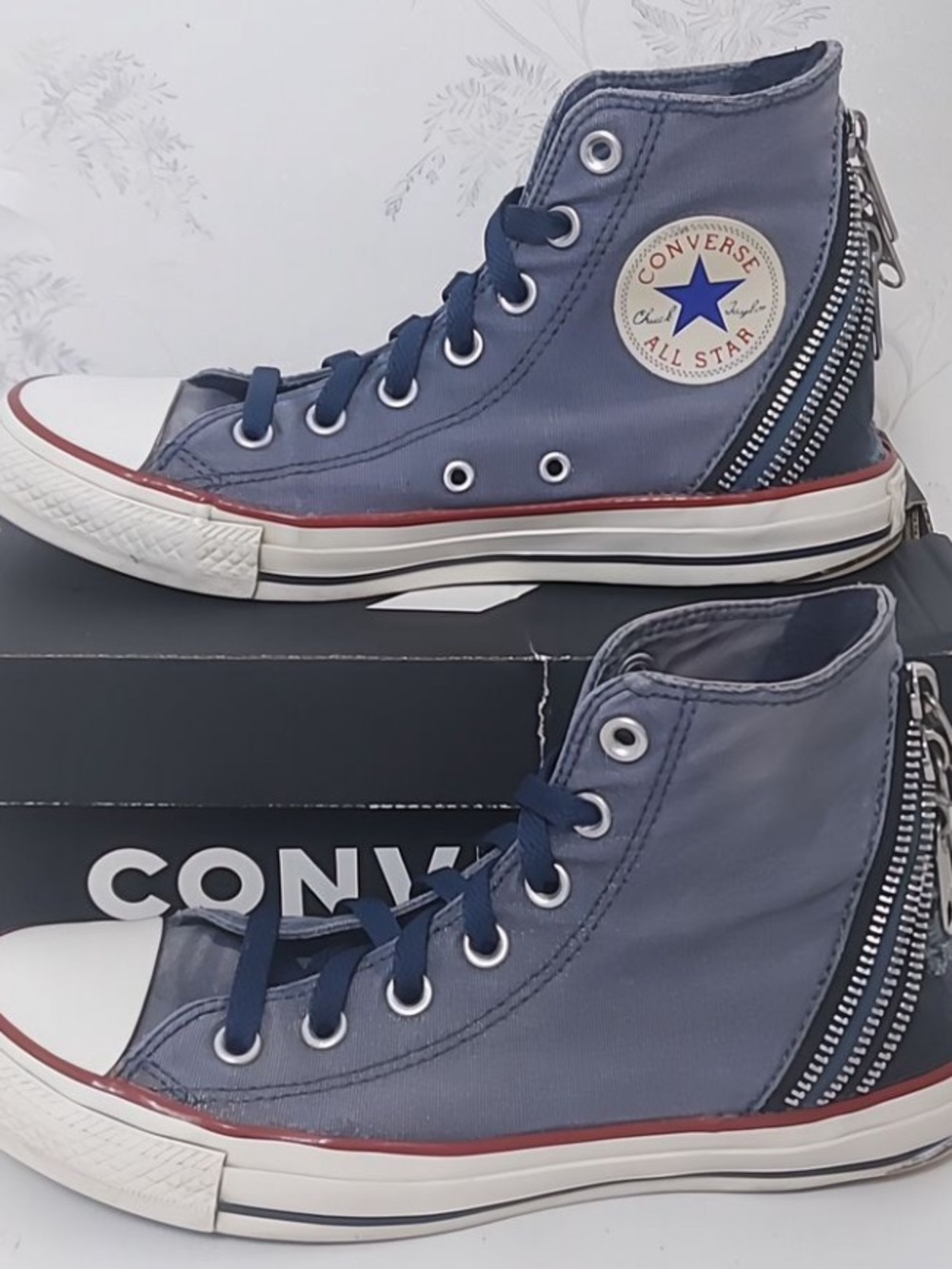 Converse High Top Sneakers in Navy Blue with White Toe